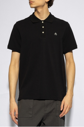 ★MOOSE KNUCKLES★パビリオン ポロTシャツ Black Polo shirt with patch Moose Knuckles - Polo Ralph